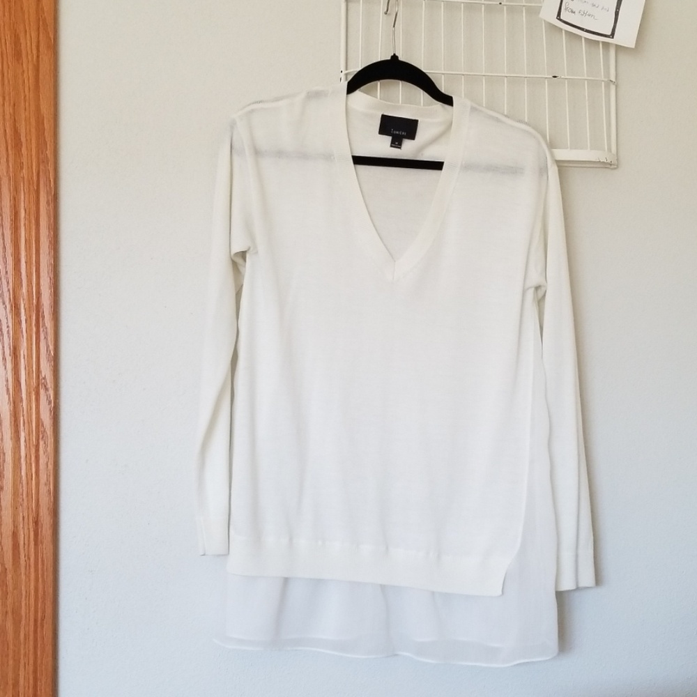 Lumiere V neck sheer sweater
